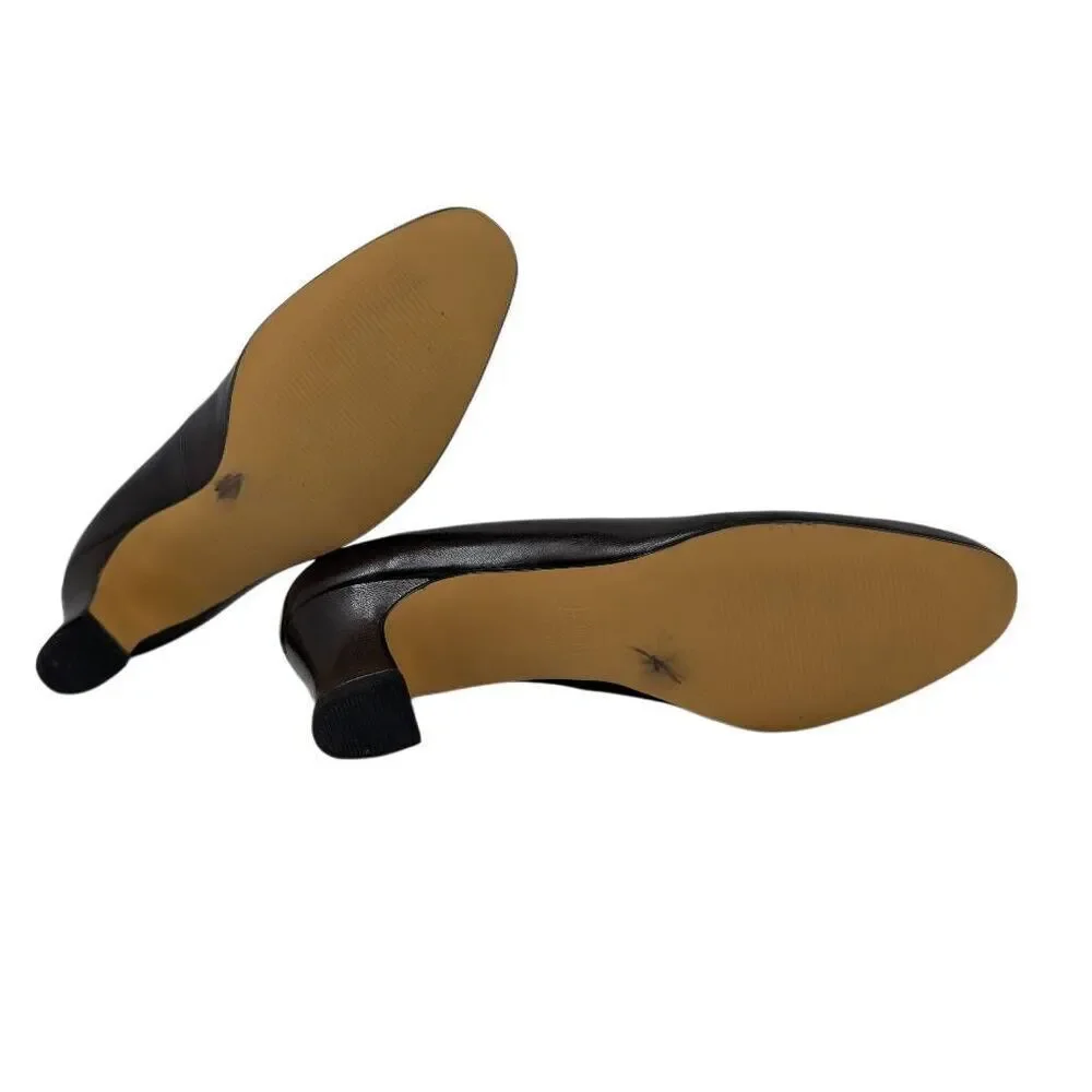 Ross Hommerson 7 Dark Brown Comfort Heels NWD Pumps Vintage Career Librarian